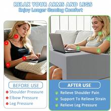 Multi-Functional Lap Pillow Desk - GamingPillow For Lap, Reading Pillow For Adults &Book Pillow With Storage And Adjustable - 淺灰色 - 查看 5