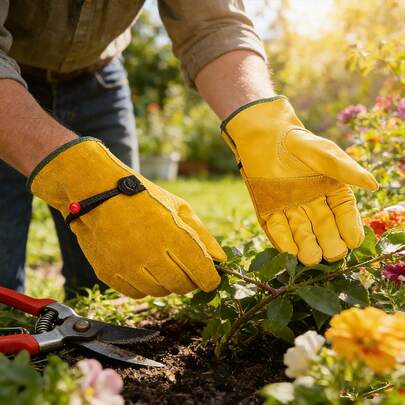 男女通用工作手套，适用于园艺、氩弧焊/熔化极气体保护焊、建筑施工、电锯操作、农场、牧场等多种场合。实用性强，抓握稳定，经久耐用，防动物撕咬。