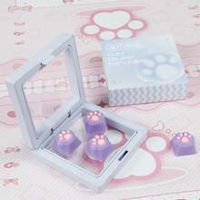 4个可爱猫爪粉色爱心键帽 - 3D柔软硅胶材质，日系少女风，逼真纹理，适用于MX机械键盘，精美礼盒包装 - 彩色 - 查看 16