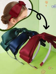 1 件装 女孩发带蝴蝶结 时尚弯腰 青少年缎带蝴蝶结发箍 日常佩戴 - A - 查看 2