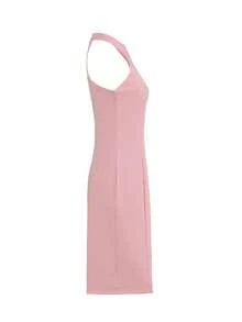 Women's Solid Color Elegant Party Zipper Backless Dress, Suitable For Dates And Parties, Spring/Summer - Baby Pink - View 7