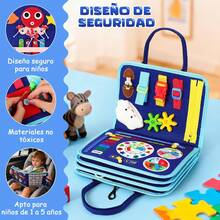¡Recomendado8 en 1 Tablero Montessori, Juguetes Montessori Libro Sensorial para Desarrollar La Sensibilidad y La Motricidad Fina, Regalo para 1-5 Años para NiñOs y NiñAs (Azul)¡Top de Temporada - Rosa - Ver 5