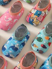 1 Pair Infant/Toddler Boys/Girls Swimming Surfing Shoes, Water Shoes For Pool, Beach, Cartoon Design - Pink - View 6