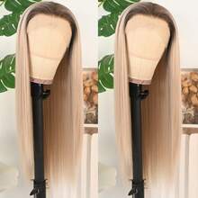 13X4 Purple Hair Synthetic Lace Front Wigs 26 Inch Pre Plucked Long Straight Hair Wigs 13X4 HD Lace Wigs Glueless Dark Purple Colored Wigs Heat Resistant Halloween Wigs Deep Purple Long Silky Straight Lace Front Wigs For Fashion Women For Daily Christmas Party Cosplay Use - 漸變金色 - 查看 6