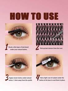 Lash Extension Kit 40D Lash 320pcs Clusters Kit Lash Bond And Seal Waterproof Individual Lashes Kit DIY Lash Extension Kit Lash Tweezers Eyelash Extension Kit (Set 9-16MixLash Clusters Kit,Lashes,Eyelashes,Fake Lashes - Multicolor - View 8