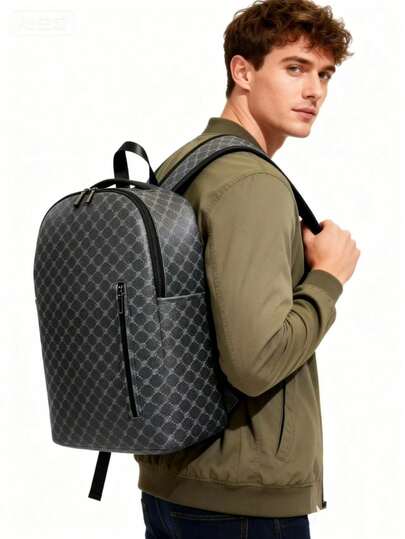 Premium Vintage Backpack, Soft Leather PU, Business Casual Travel Commute Motorcycle Riding Flap Laptop Backpack, Large Capacity Waterproof Expandable, Suitable For Halloween, Christmas, Valentine's Day, Father's Day, Back To School, Travel Season, Gift For Boyfriend, Father, Unisex