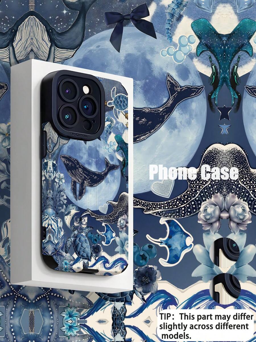 Ốp điện thoại Ocean 1pc thời trang cá nhân hóa họa tiết mặt trăng, sọc dọc, chất liệu giả da, chống sốc, chống bám vân tay, thích hợp làm quà tặng sinh nhật/ngày lễ cho bạn bè, gia đình, người yêu, tương thích với Apple và các dòng điện thoại khác. - Nhiều màu - Xem 1