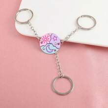 3Pcs/Set Sun Moon And Star Stitching Best Friend Key Chains For Men Fashion Friendship Gifts - Star, Moon and Sun Keychain - View 1