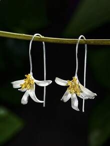 1对吊坠耳环，女士款，适合婚礼、订婚、周年纪念、情人节等场合佩戴。 - 1# - 查看 1