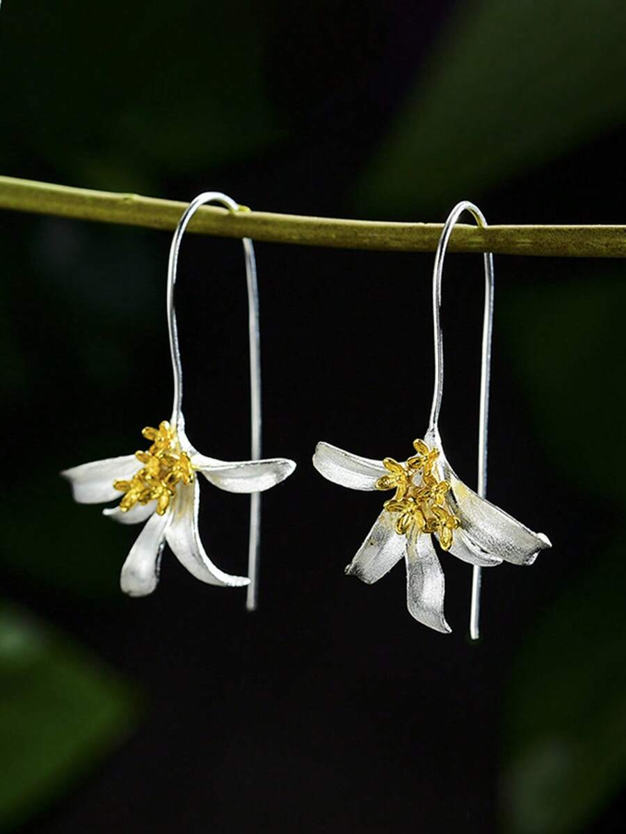 1对吊坠耳环，女士款，适合婚礼、订婚、周年纪念、情人节等场合佩戴。 - 1# - 查看 1