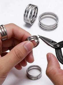 1/5/10/20/50/100个开口圈钳工具，用于闭合开口圈，珠宝制作开口圈开启器，DIY珠宝制作用品 - 銀色 - 查看 3