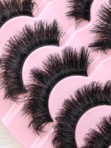 Hinarin 5对/包，浓密自然的假睫毛，包含猫眼、纤细、喇叭形等款式，打造扇形3D蓬松效果，宛如俄罗斯套娃，打造迷人眼妆。假睫毛，睫毛，假睫毛，假睫毛 - 濃密款 - 查看 7