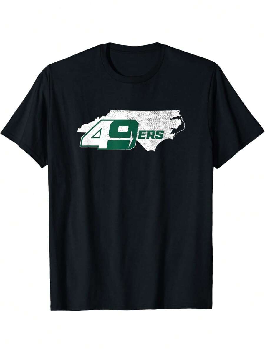 UNC Charlotte 49ers State Shape T-Shirt - 黑色1 - 查看 1