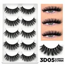 GROINNEYA 5 Pairs Super Soft Faux Mink Natural Cat Eye Lashes, C Curl Thick Fluffy False Eyelashes, Comfortable Eyelash Strips For Beginners, Suitable For Daily And Party Makeup - Fluffy Lashes - View 10