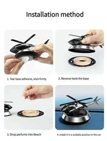 Ambientador para coche con estilo de helicóptero, aromaterapia decorativa, accesorios de interior de coche, difusor de perfume rotativo de hélice 6P5S - Modelo B para gris - Ver 4