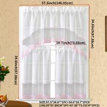 Kitchen Window Curtains - Pink - View 3