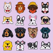 可爱宠物狗珐琅徽章 趣味卡通动物胸针 松树翻领别针徽章 背包服装配饰 时尚首饰 朋友礼物 - 黑色 - 查看 3