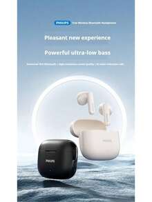Auriculares Bluetooth Philips TAT1220, larga duración de la batería, cancelación de ruido, diseño semi-intrauricular, ajuste cómodo, calidad de audio de alta definición, adecuado para correr, ir al trabajo, conducir, auriculares inalámbricos originales de Philips - Negro - Ver 2