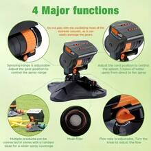 16-Nozzle Rotating Adjustable Garden Sprinkler, 180° Rotating Head, Automatic Irrigation System, Wide Coverage, Easy Installation, No Power Needed, Suitable For Lawn And Garden Watering - One Size Fits All - View 6