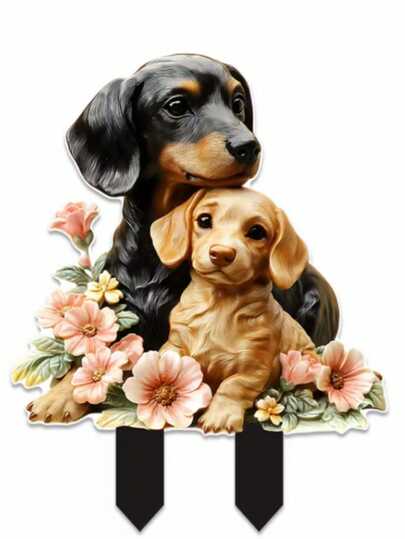 2D Acrylic Fairy Mother & Child Flower Ornament, Outdoor Garden Home Decor, Mother's Day Gift