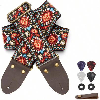 Guitar Strap Acoustic, Guitars Cowhide Leather Ends, Strap Locks, Guitar Straps Bass Strap.