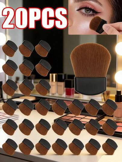 20pcs/10pcs/2pcs Disposable Makeup Brushes, Blush Brushes Mini Cosmetic Brush Portable Powder Brush For Loose Powder Facial MakeupBrush Beauty Tool For Mixing Liquid, Cream Or Powders Cosmetics