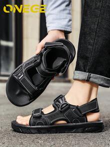 1 Pair Men's Sandals, New Driver Sports Beach Shoes, Summer Minimalist Soft Sole Non-Slip Breathable Casual Shoes - Black - View 4