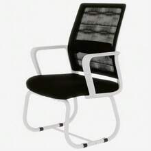 Minimalist Modern Office Chair – Metal Frame, Soft & Comfortable, Home & Office Use, Multiple Colors Available - Black and White - View 7