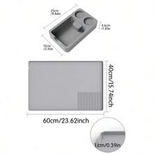 二合一硅胶咖啡吧垫兼压粉垫 - 防滑硅胶垫，适用于咖啡机、台面、吧台、厨房台面、餐具沥水垫 - 彩色 - 查看 2