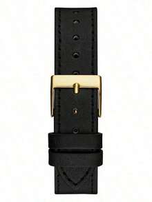 Guess Women's Watch, Unique Triangle Design Ladies Watch, Gold Geometric Case Paired With Black Leather Strap, Minimalist Quartz Wristwatch. GW0548L3 - Gold - View 6