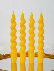 Geschenkbox Spiralförmige Duftkerzen-Set, hergestellt aus Sojaöl und Paraffinwachs, kann 5 Stunden brennen, enthält einen leichten Rosenduft, kommt mit exquisiter Geschenkbox-Verpackung, Valentinstag Heim-Dekorationskerzen, mehrere weinrote Kerzensätze, Ramadan Party Kerzen-Tischdekoration, schlanke Weihnachtskerzen, geeignet als Geschenk für Frauen, enge Freunde und Wintergeschenke - Gelber Faden - Übersicht 3