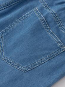 Balabala Tween Boy Curved-Leg Jeans, Lightweight Denim, Summer Long Pants 2026 - Denim Medium Blue - View 5