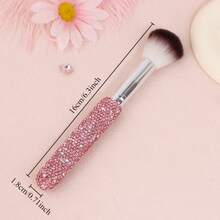 Premium Luxury Rhinestone Flat Foundation Brush, Ergonomic Arched Design With Soft Synthetic Bristles, Professional Makeup Tool For Liquid/Cream Foundation, Flawless Finish Stylish Beauty Gift San Valentín Valentine Day,Holiday Essential,Makeup Brushes,Y2k, - Diamond - View 14