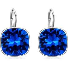 ¡RecomendadoAOBOCO - Aretes de plata esterlina adornados con cristales de Austria, aretes de vidrio cuadrados con corte de cojín, hipoalergénicos, joyería de aniversario de cumpleaños, regalos para mujeres¡Top de Temporada - Negro - - Ver 8