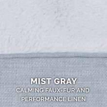 Plush & Performance Linen Hooded Donut Pet Bed For Dogs & Cats - Mist Gray, Extra Small - 20" - Xám sương mù - Xem 9