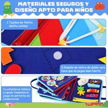 ¡Recomendado8 en 1 Tablero Montessori, Juguetes Montessori Libro Sensorial para Desarrollar La Sensibilidad y La Motricidad Fina, Regalo para 1-5 Años para NiñOs y NiñAs (Azul)¡Top de Temporada - Rosa - Ver 9