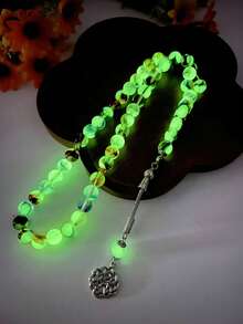 New 10mm 45pcs Glow-In-The-Dark Resin Beads Muslim Prayer Rosary Bracelet - Multicolor - View 2