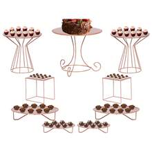 Party Tray Kit, 9 Pieces, Gold Cake Stand, Luxury Vase - Gold - View 3