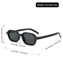 2 piezas Gafas clásicas de montura pequeña negra que favorecen el aspecto casual, de policarbonato, adecuadas para todas las estaciones - Negro - Ver 7