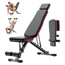 Workout Bench, Adjustable Weight Bench With Leg Extension And Leg Curl, Extended Headrest, 700LBS Preacher Curl Bench Incline Decline Flat Workout Bench For Home Gym Full Body Exercise,6-Backrest Positions For Arms, Muscle & Chest Press Training - Black With Red Trim - View 2