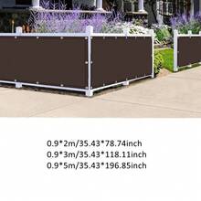 1pc Polyester Balcony Privacy Screen, Balcony Cover With Aluminium Eyelets, Balcony Cladding, Opaque, Wind Protection, UV Protection, With Cable Ties And Ropes For Balcony Railing - Multicolor - View 3