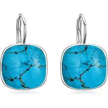 ¡RecomendadoAOBOCO - Aretes de plata esterlina adornados con cristales de Austria, aretes de vidrio cuadrados con corte de cojín, hipoalergénicos, joyería de aniversario de cumpleaños, regalos para mujeres¡Top de Temporada - Negro - - Ver 17