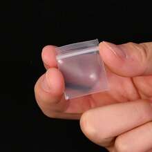 100个迷你塑料袋，透明小袋，2毫米厚，可重复使用，小型珠宝收纳拉链袋 - 無色 - 查看 12