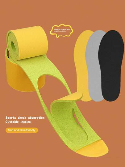 1pc Comfortable Adjustable Breathable Shock-Absorbing Mesh Soft Elastic Sweat-Absorbent Insole, Suitable For Sports Shoes, Casual Shoes, Basketball Shoes And Other Footwear Accessories