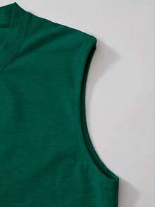 Men's Tank Top To Save You 100% Cotton Crew Neck Comfortable Streetwear Casual Summer Breathable Gym Fitness - 綠色 - 查看 3