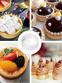 6pcs/12pcs Stainless Steel Round Cake Rings Set, Mousse And Dessert Rings, Cookie Molds, Suitable For Cheesecake, Perfect Baking Tools For Christmas - Multicolor - View 8