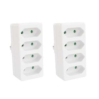 CILIA 1pc/2pcs 4-Port European Style Adapter, 2300W Multi-Function Socket Splitter, Portable Wireless Power Expansion Socket For Home, Office, Travel, White