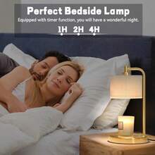 jjytLámpara calentadora de velas con temporizador calentador de cera ulable para velas perfumadas con bollas alos de Nadad alos de calentamiento de la casa ración Lámpara aromática - Oro - Ver 5