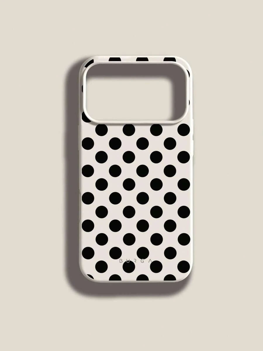 1pc Minimalist Black Polka Dot Pattern Liquid Silicone Shockproof Soft Phone Case, Compatible With IPhone 11/12/13/14/14Plus/15/15Plus/16/16Plus/17/17Pro - Multicolor - View 1