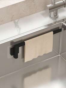 Kitchen Sink Organizer Rack, Rotating Wall-Mounted Storage Holder, Dishcloth Rack, Towel Bar, Sink Drain Rack, Drill-Free Bathroom Towel Rod, Suitable For Home Kitchen And Bathroom, Kitchen Supplies, Kitchen Accessories, Kitchen Tools - Style B - View 3